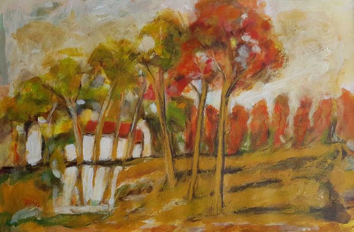Acryl schilderij Herfst Willy Valcke