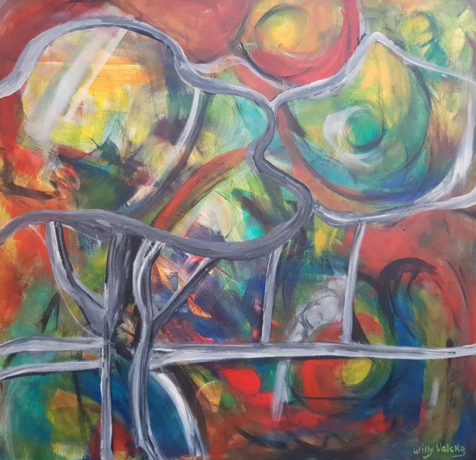 willy valcke schilderij acryl op doek
