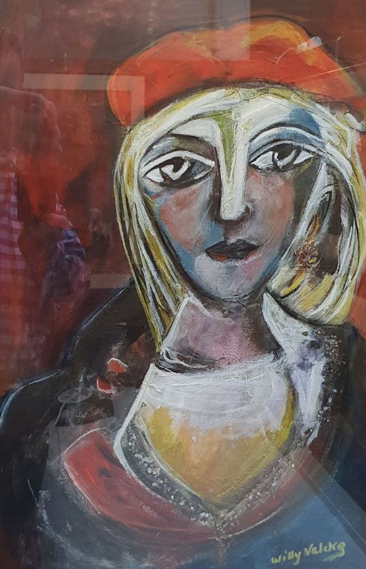 willy valcke schilderij acryl op papier