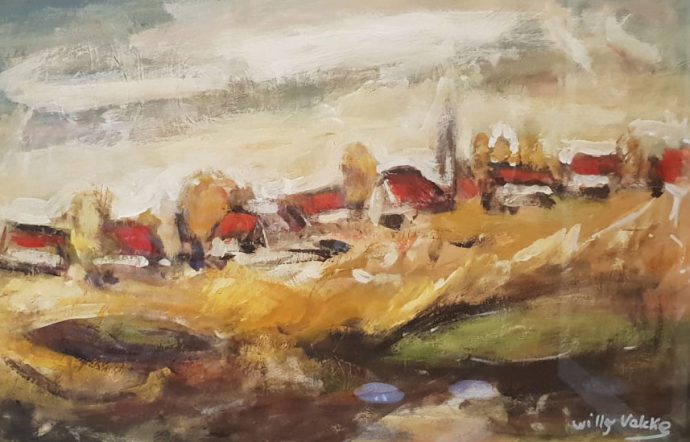 schilderij willy valcke acryl op papier