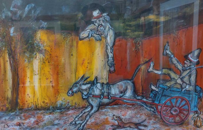 Schilderij Willy Valcke Acryl op papier